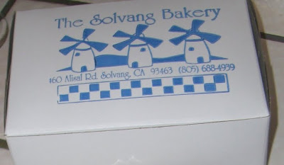 pastry box from Solvang Bakery pastry box from Solvang Bakery