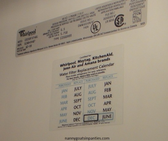 waterfilter replacement date whirlpool, maytag, amana water filters