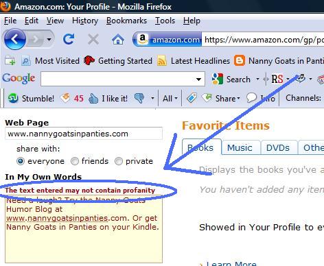 Amazon profile screenshot