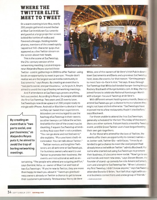 sacramento magazine, tweetup