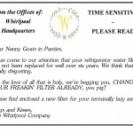 letter from whirlpool, change water filter