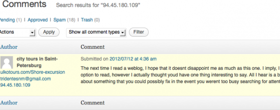 negative spam comment negative spam comment